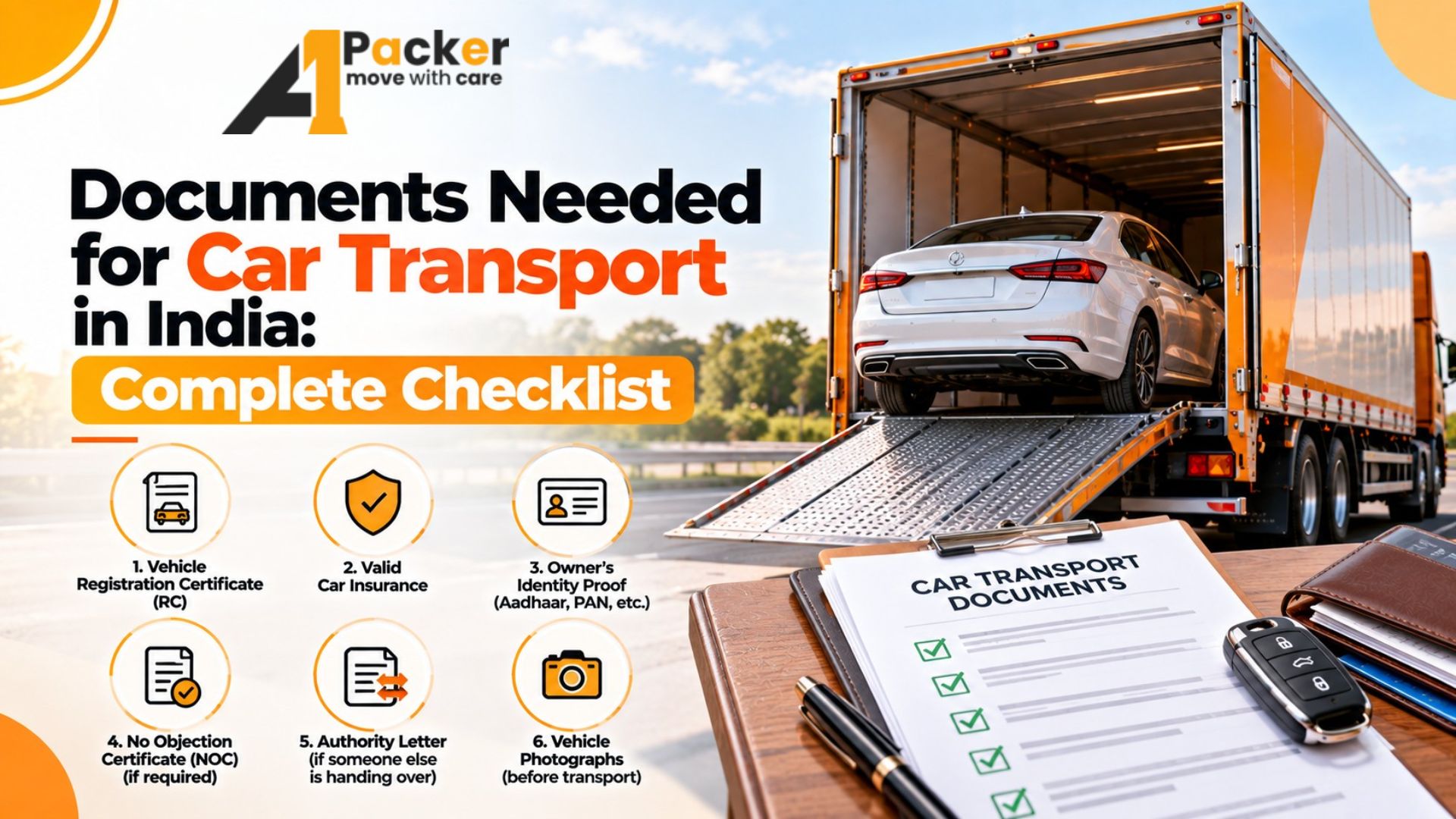 Documents Needed for Car Transport in India: Complete Checklist