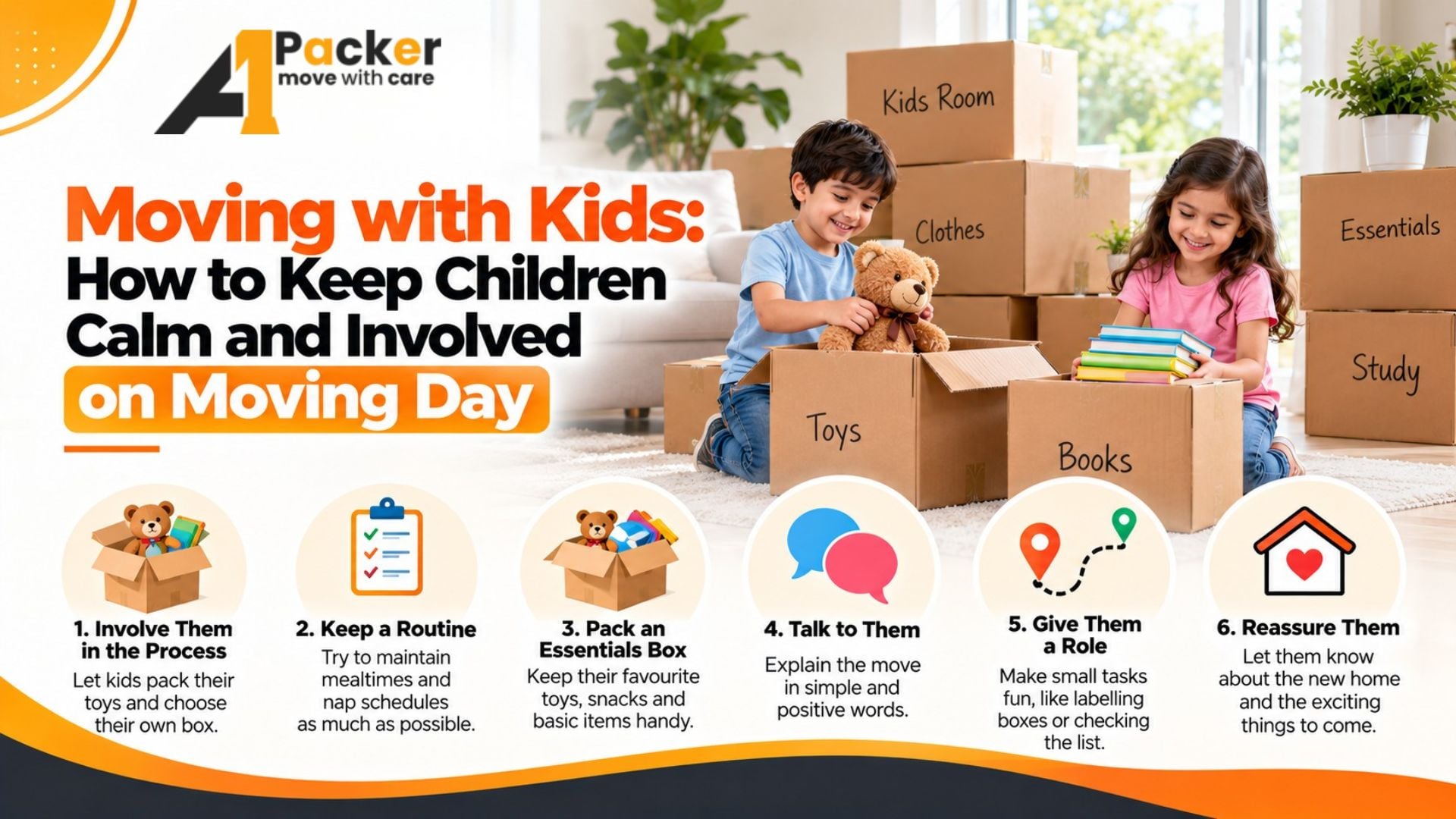 Moving with Kids: How to Keep Children Calm and Involved on Moving Day