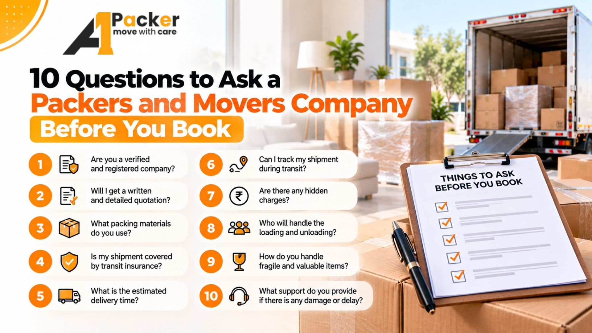10 Questions to Ask a Packers and Movers Company Before You Book