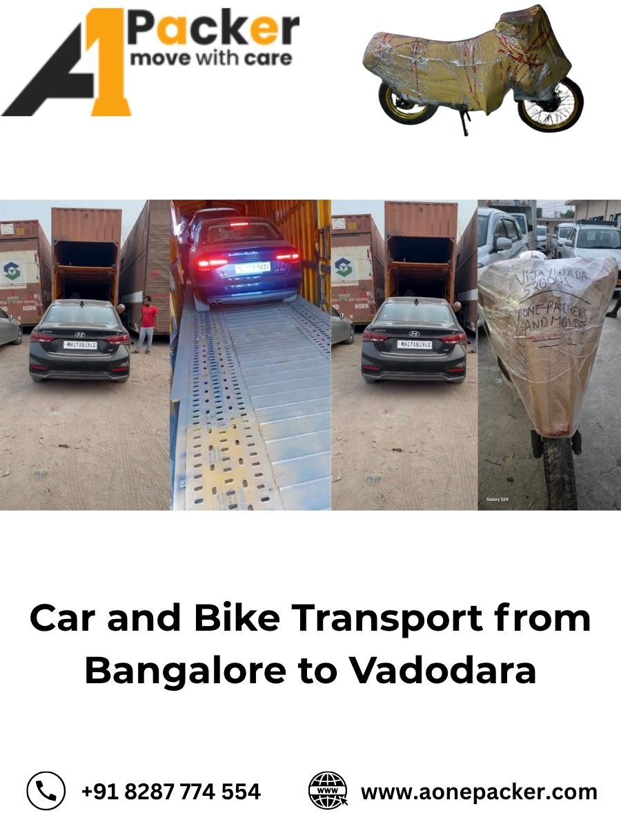 Car and Bike Transport from Bangalore to Vadodara