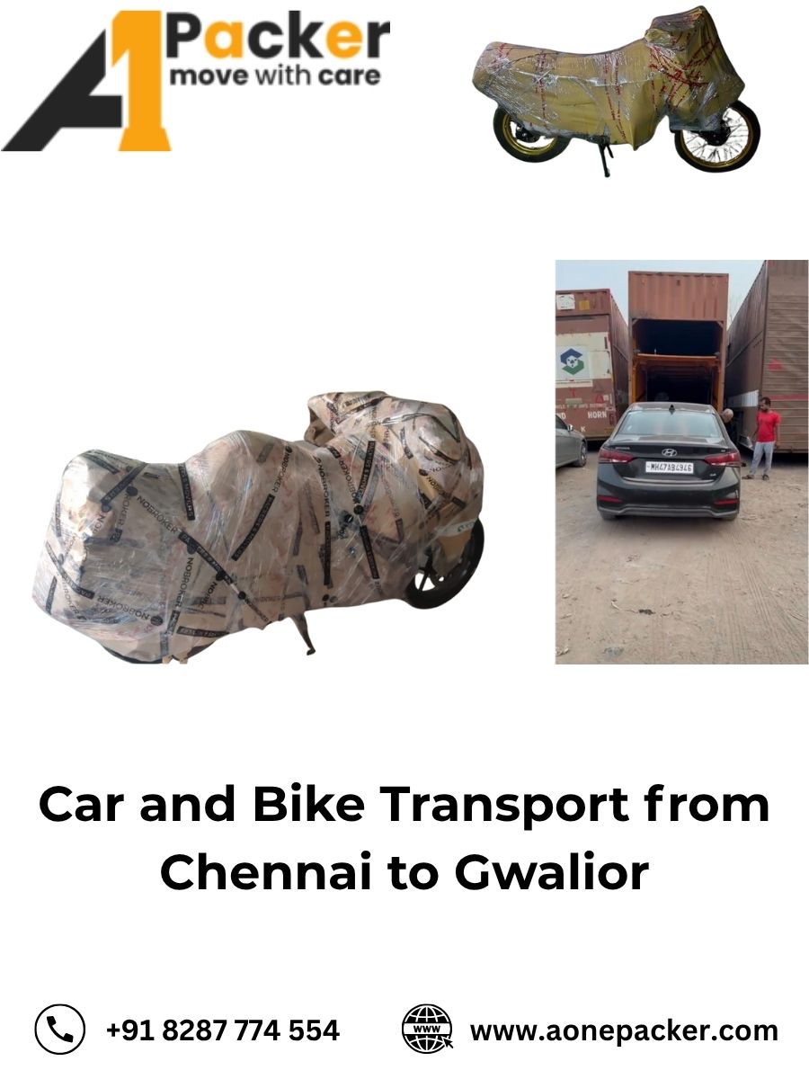 Car and Bike Transport from Chennai to Gwalior