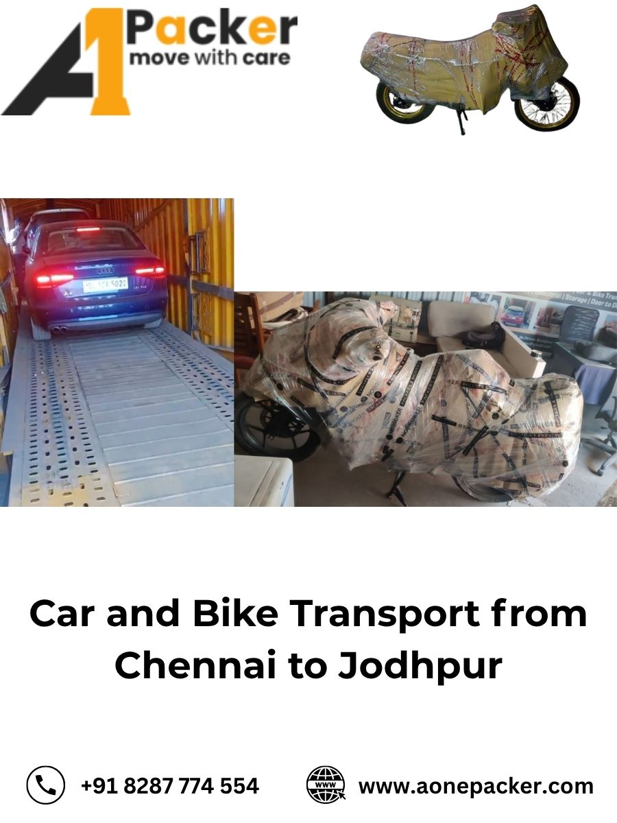Car and Bike Transport from Chennai to Jodhpur