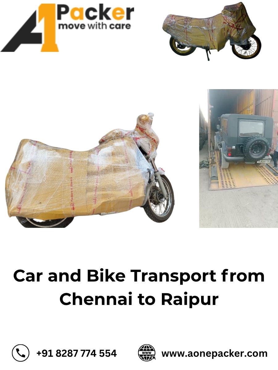 Car and Bike Transport from Chennai to Raipur