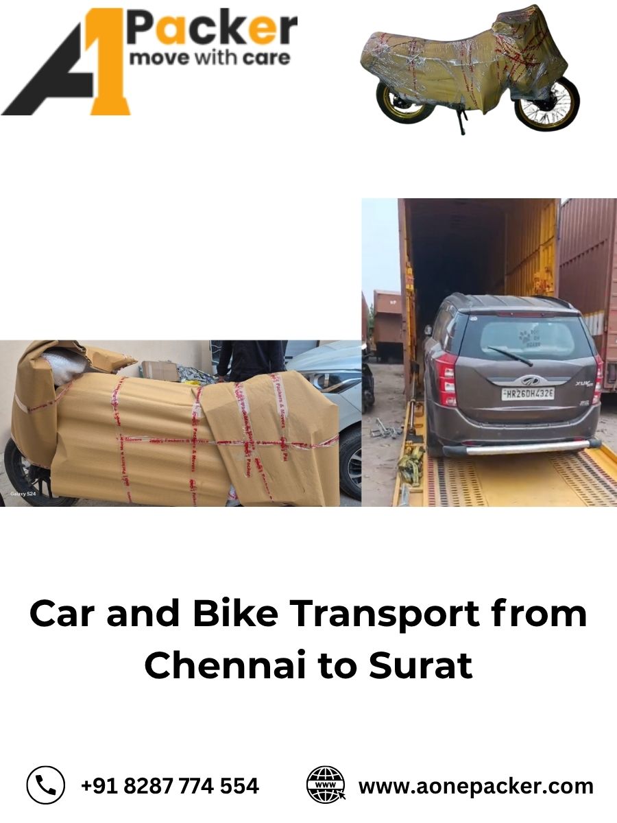 Car and Bike Transport from Chennai to Surat