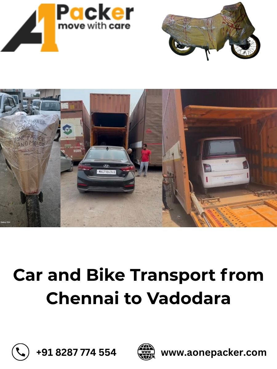 Car and Bike Transport from Chennai to Vadodara