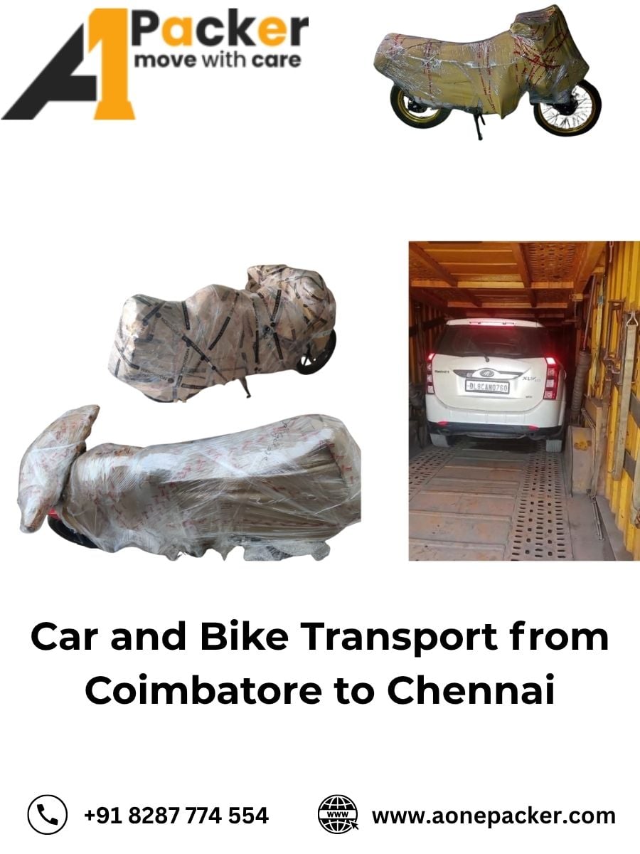 Car Transport Services from Coimbatore to Chennai Aone Packer