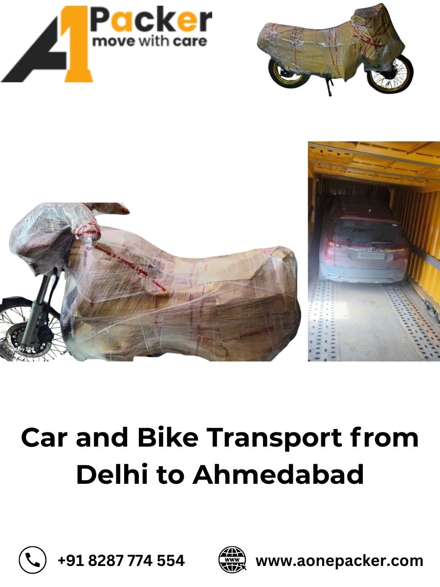 Car and Bike Transport from Delhi to Ahmedabad