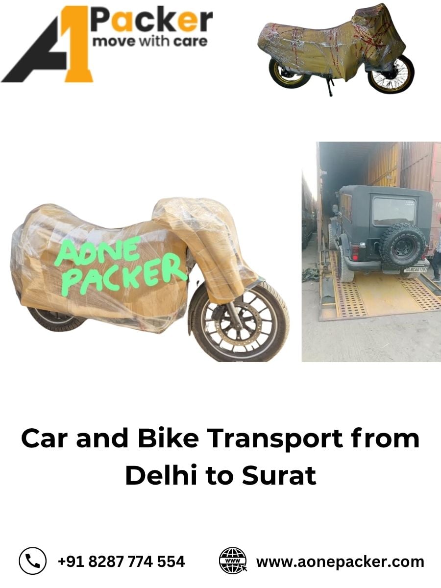 Car and Bike Transport from Delhi to Surat