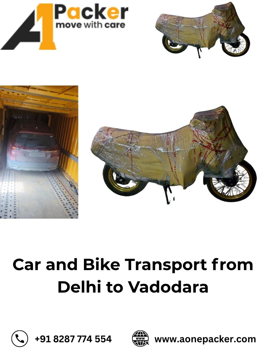 Car and Bike Transport from Delhi to Vadodara