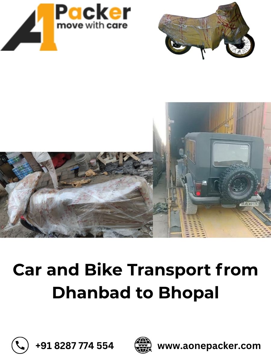 Car and Bike Transport from Dhanbad to Bhopal