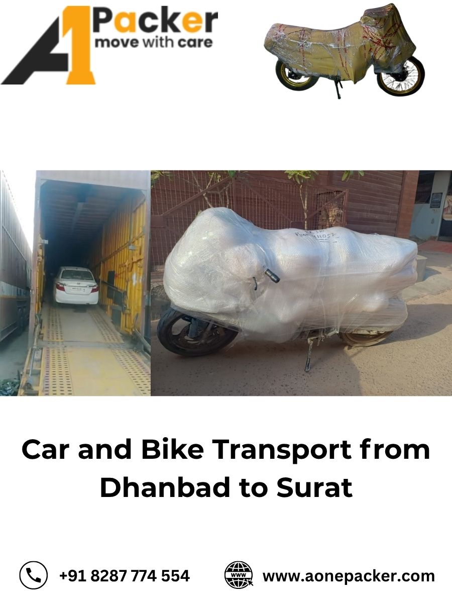Car and Bike Transport from Dhanbad to Surat