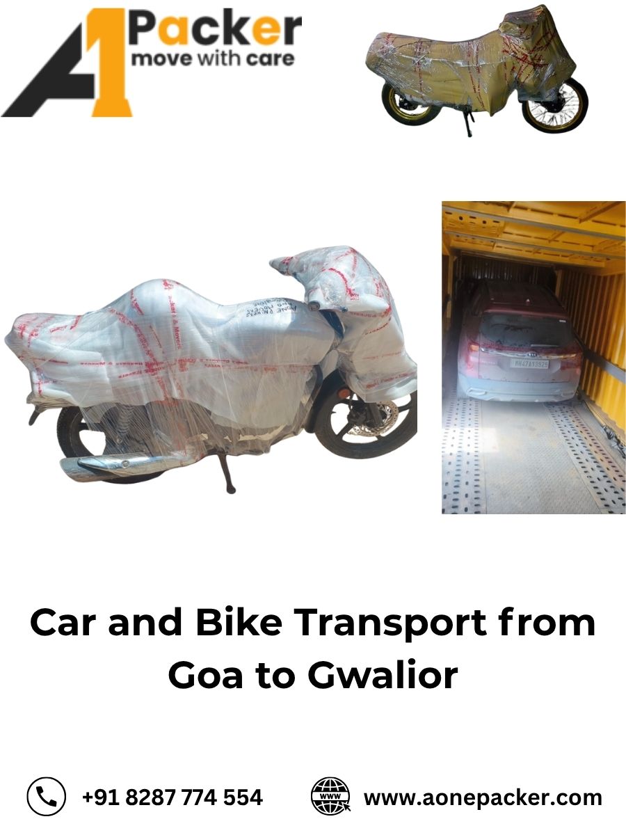 Car and Bike Transport from Goa to Gwalior