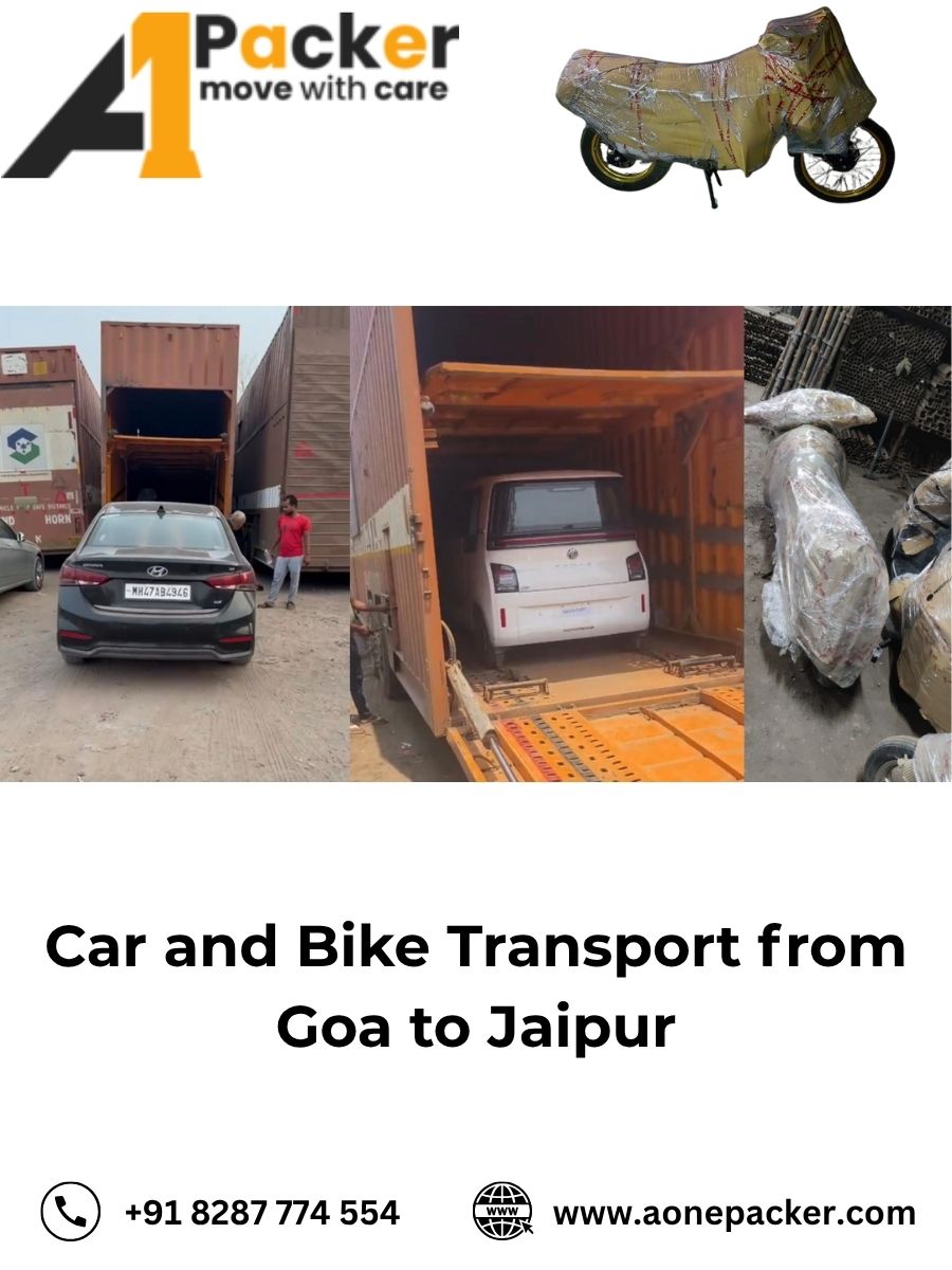 Car and Bike Transport from Goa to Jaipur