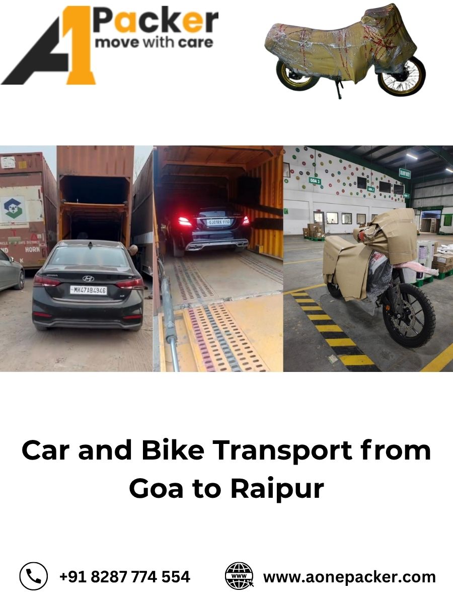Car and Bike Transport from Goa to Raipur