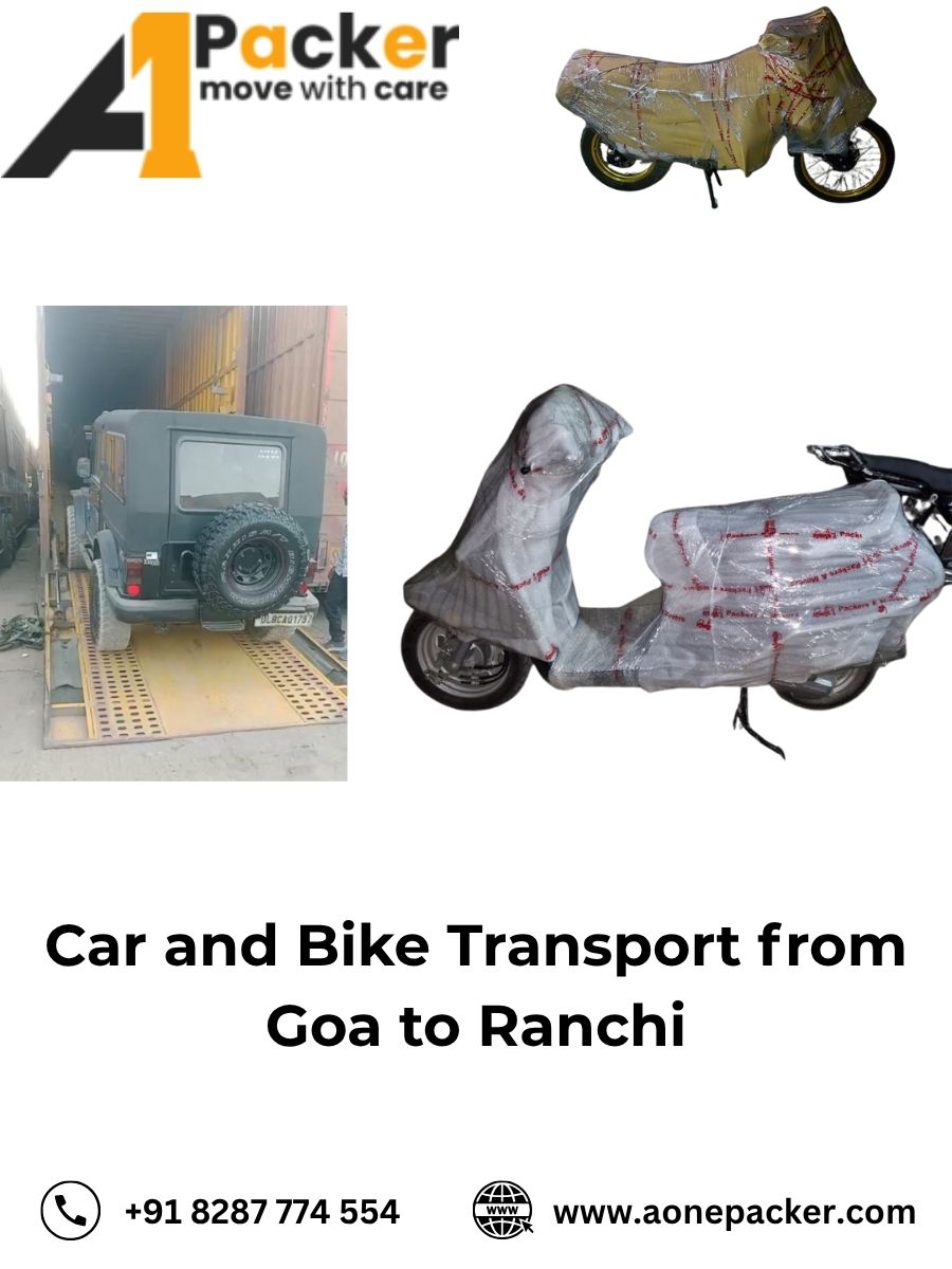 Car and Bike Transport from Goa to Ranchi