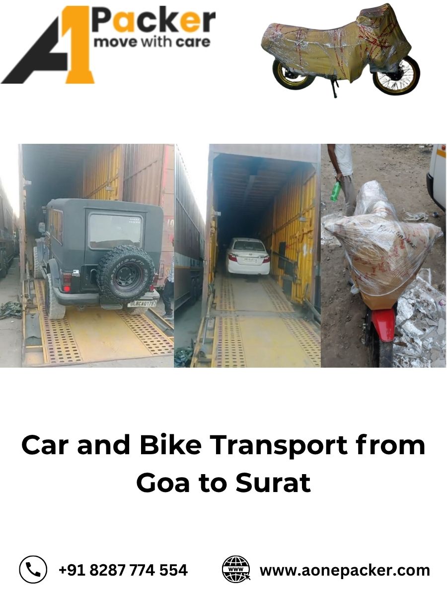 Car and Bike Transport from Goa to Surat