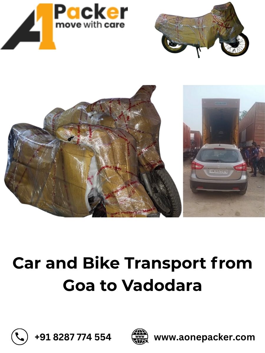 Car and Bike Transport from Goa to Vadodara