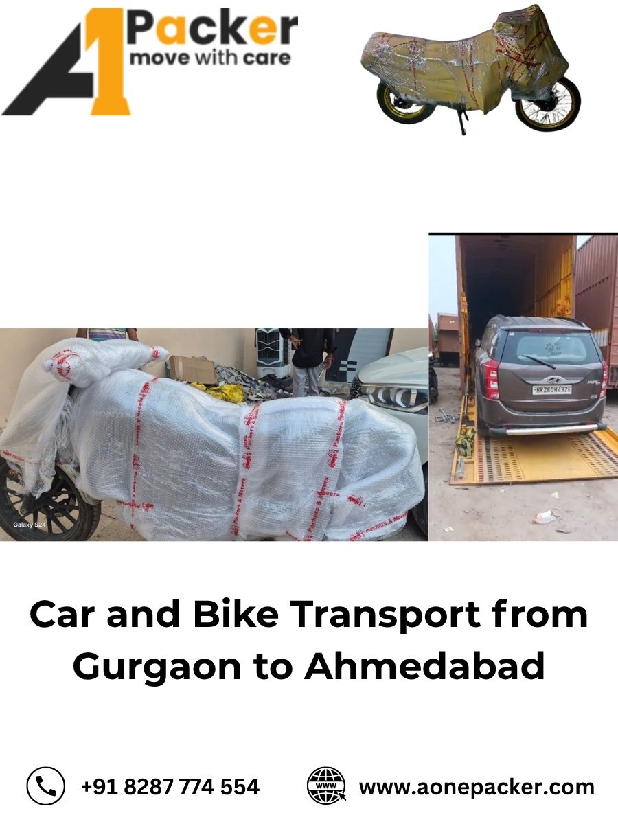 Car Transport Services from Gurgaon to Ahmedabad Aone Packer