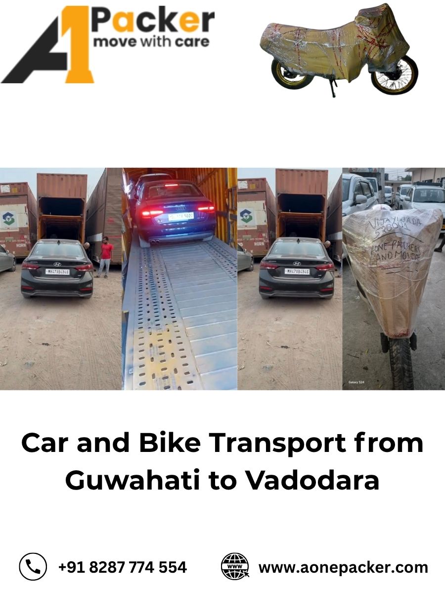 Car and Bike Transport from Guwahati to Vadodara