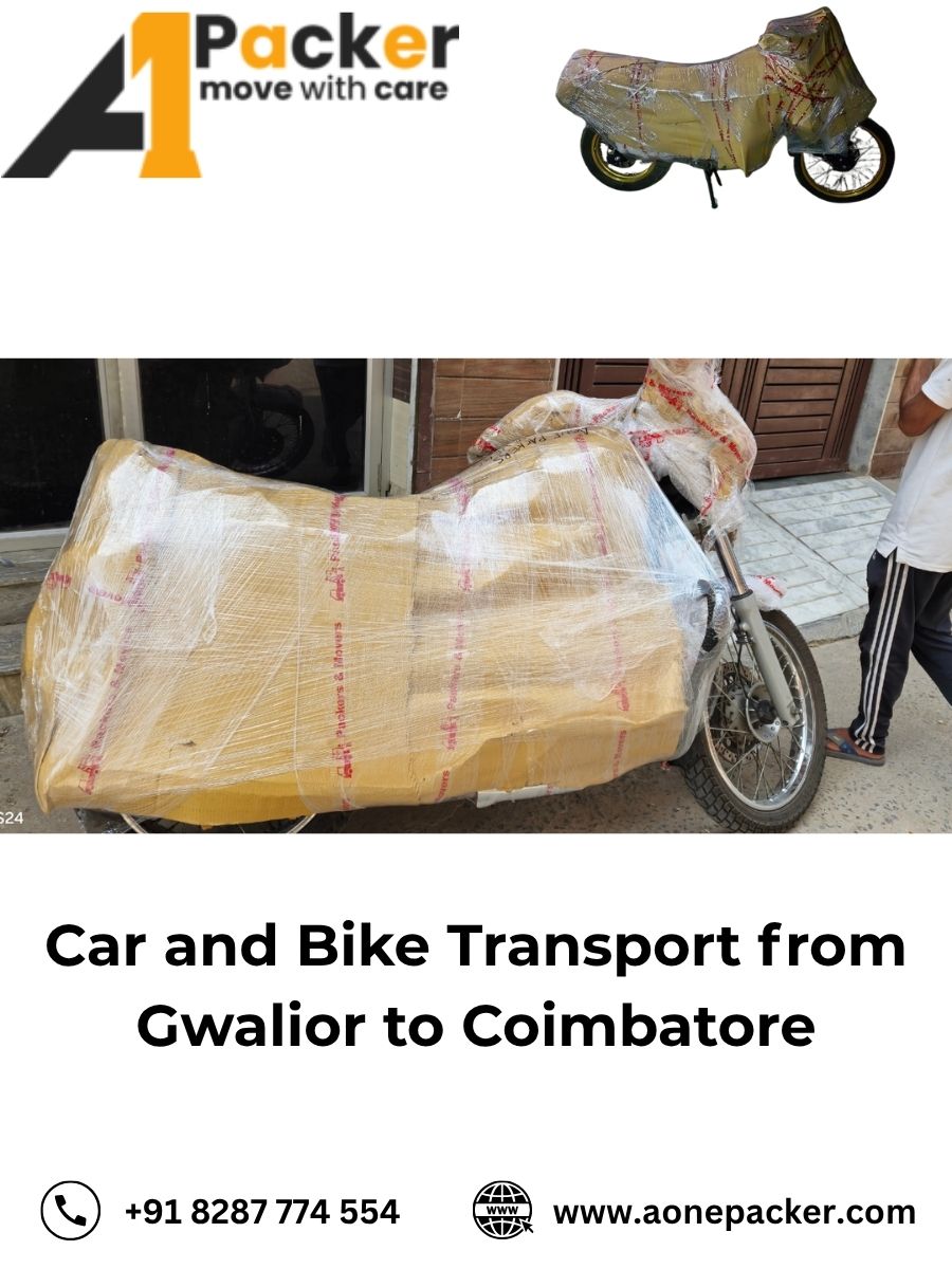 Car and Bike Transport from Gwalior to Coimbatore