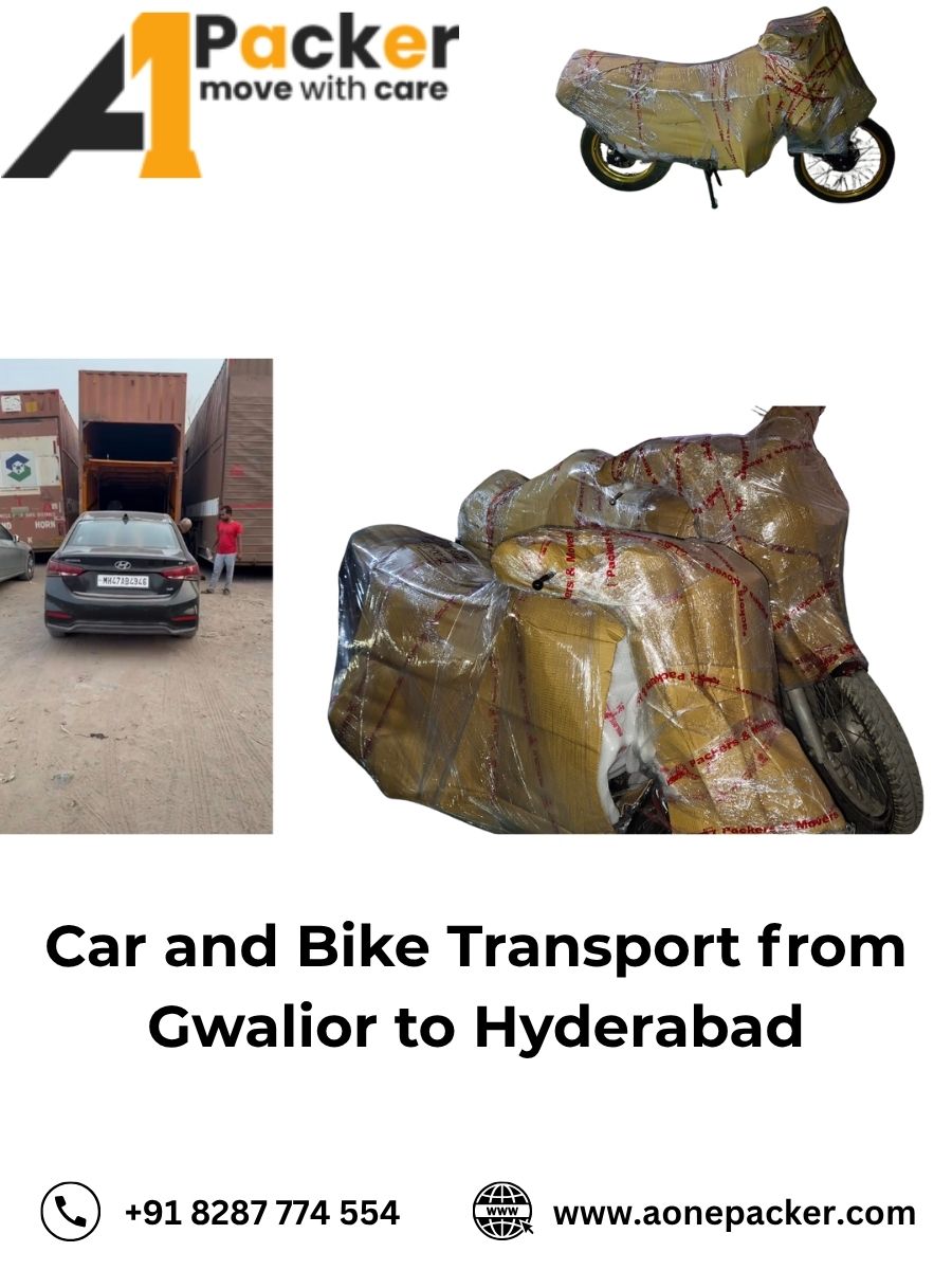 Car and Bike Transport from Gwalior to Hyderabad