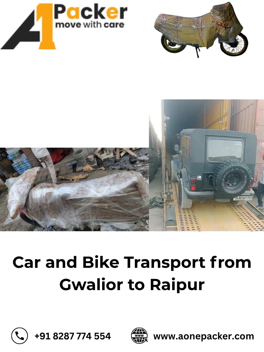 Car and Bike Transport from Gwalior to Raipur