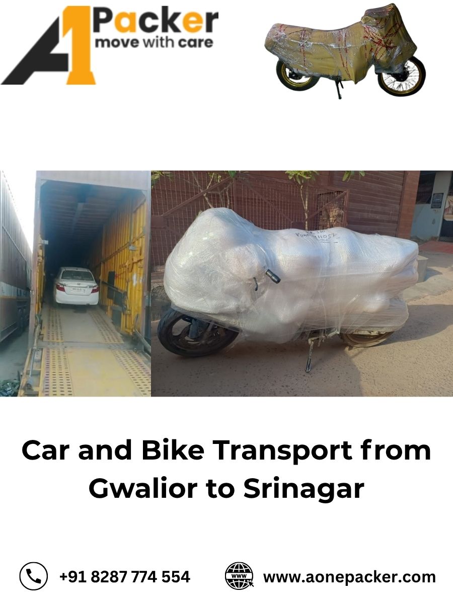 Car and Bike Transport from Gwalior to Srinagar