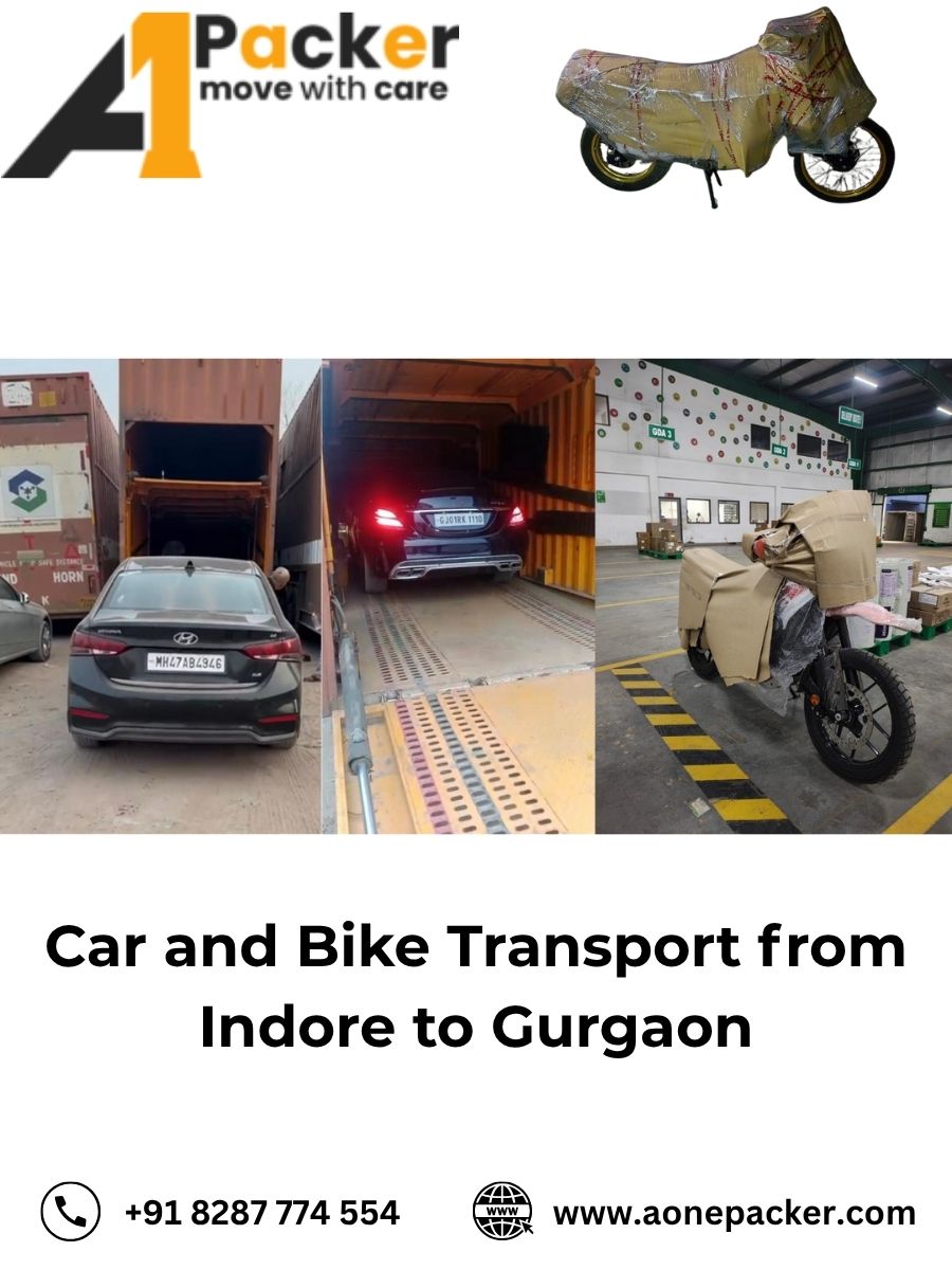 Car and Bike Transport from Indore to Gurgaon