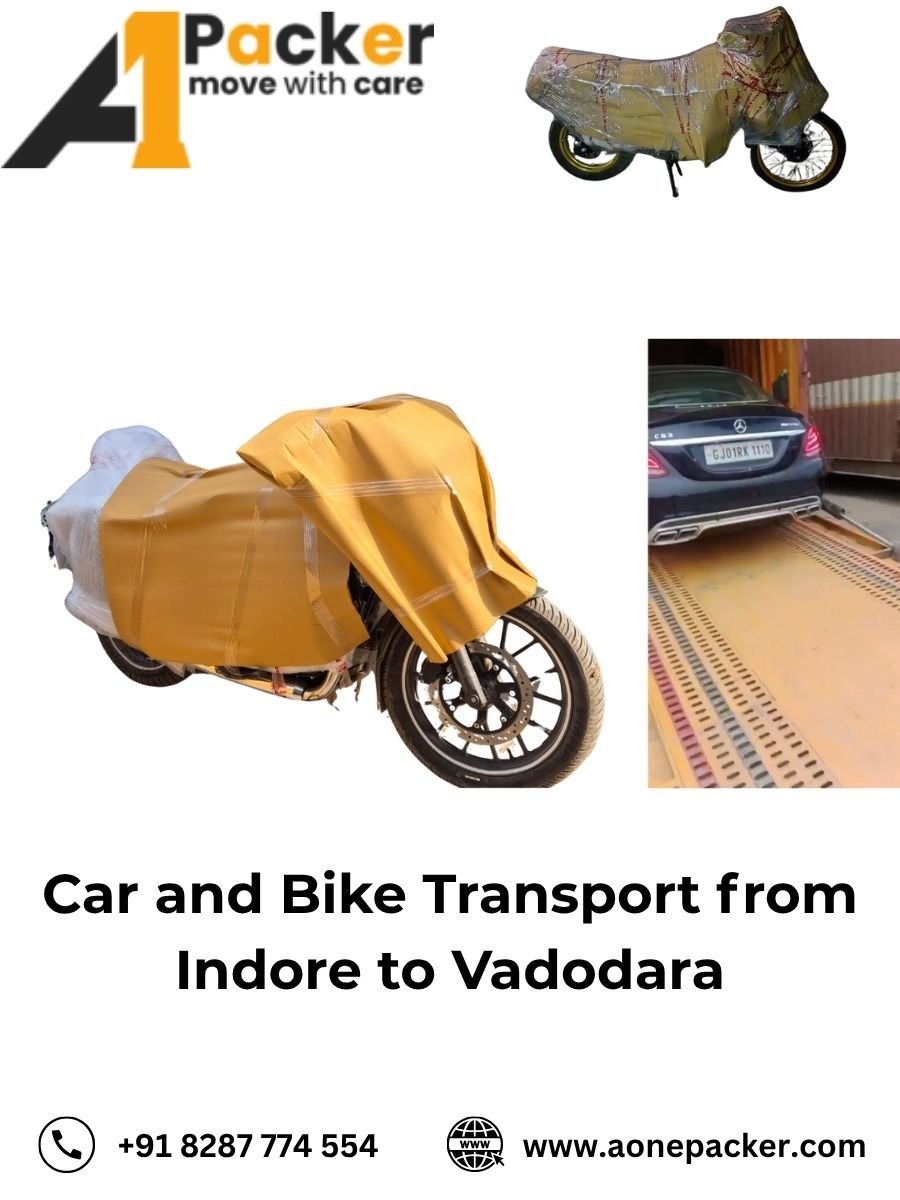 Car Transport Services from Indore to Vadodara Aone Packer