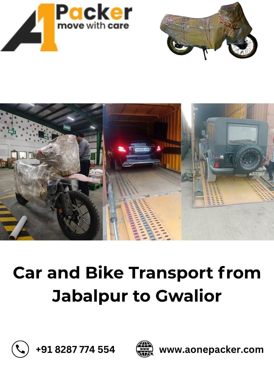 Car Transport Services from Jabalpur to Gwalior Aone Packer