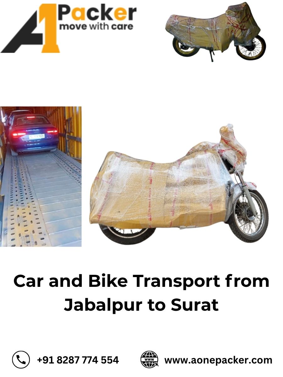 Car and Bike Transport from Jabalpur to Surat