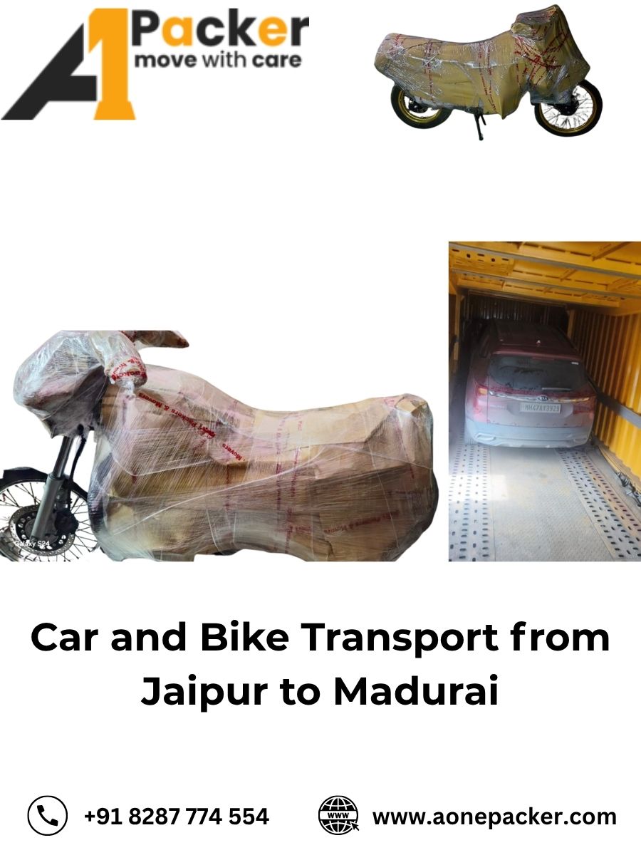 Car and Bike Transport from Jaipur to Madurai