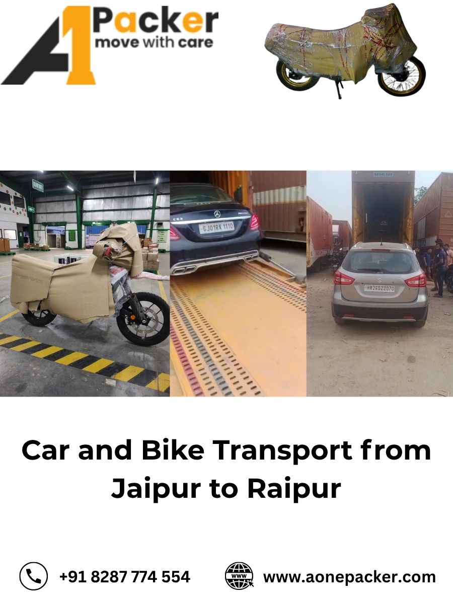 Car and Bike Transport from Jaipur to Raipur
