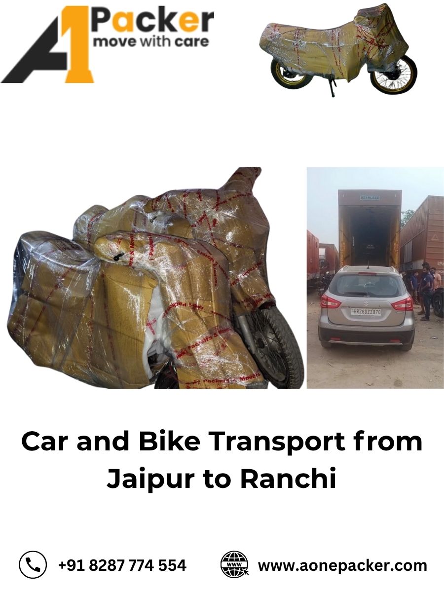 Car and Bike Transport from Jaipur to Ranchi