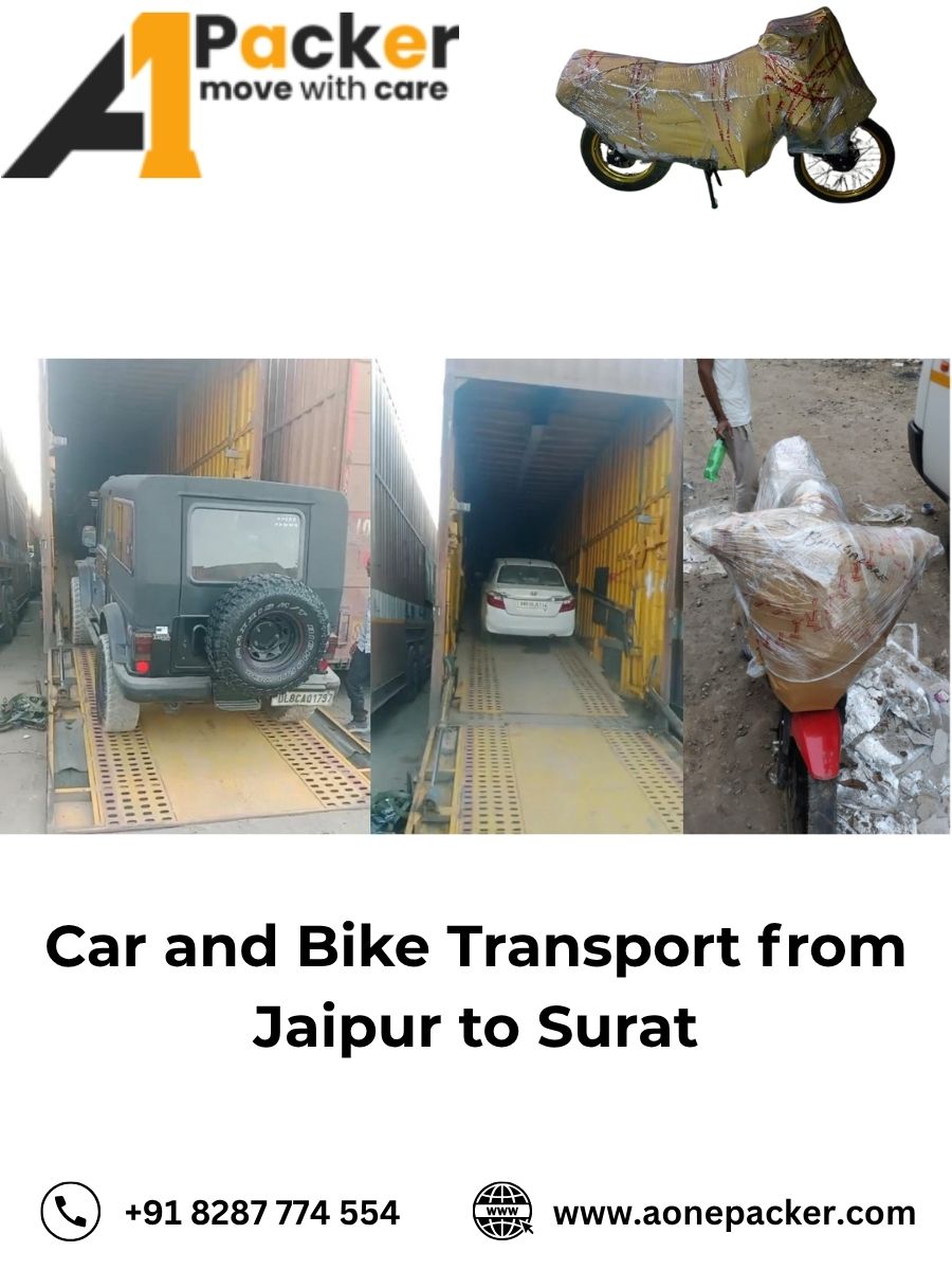 Car and Bike Transport from Jaipur to Surat
