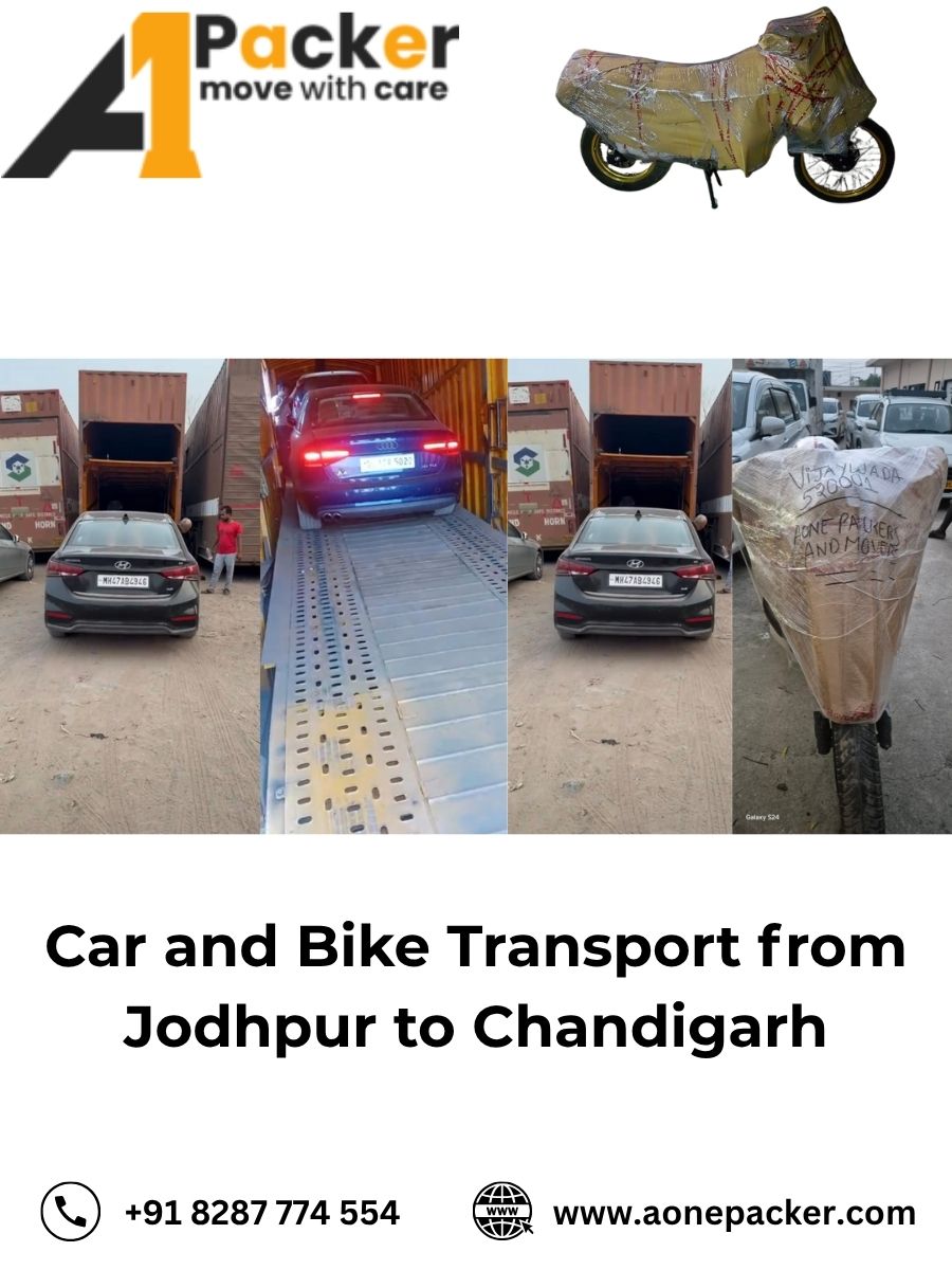 Car and Bike Transport from Jodhpur to Chandigarh