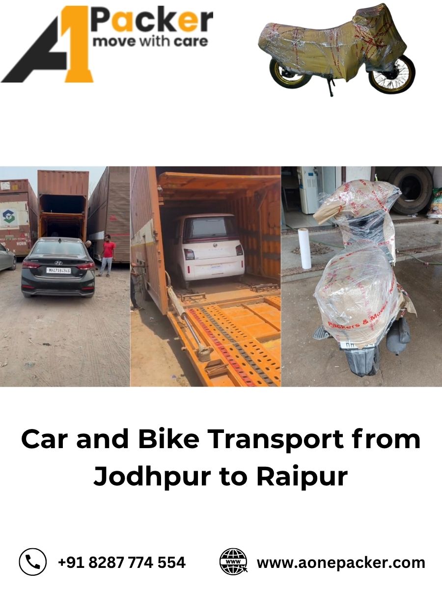 Car and Bike Transport from Jodhpur to Raipur