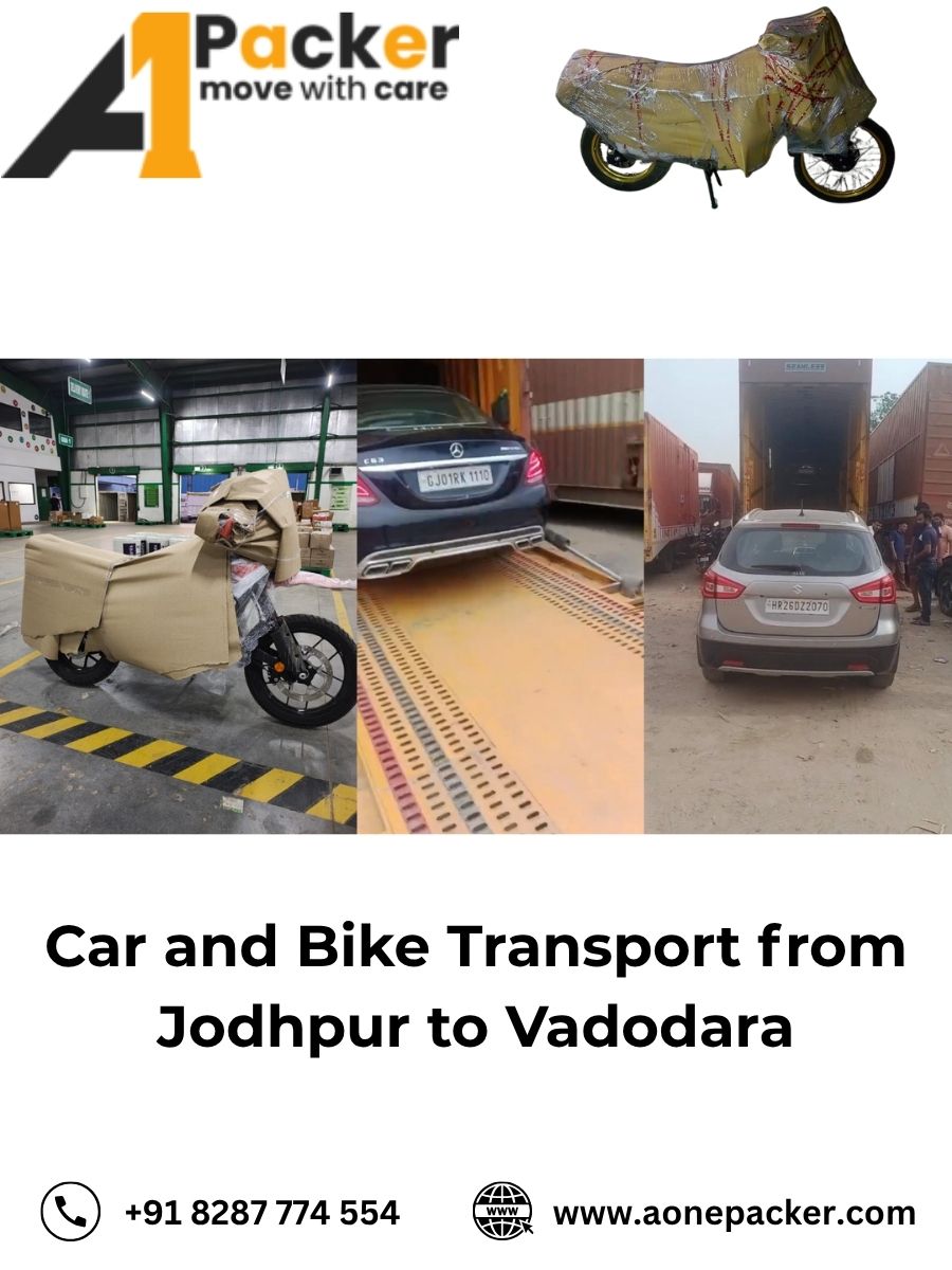 Car and Bike Transport from Jodhpur to Vadodara