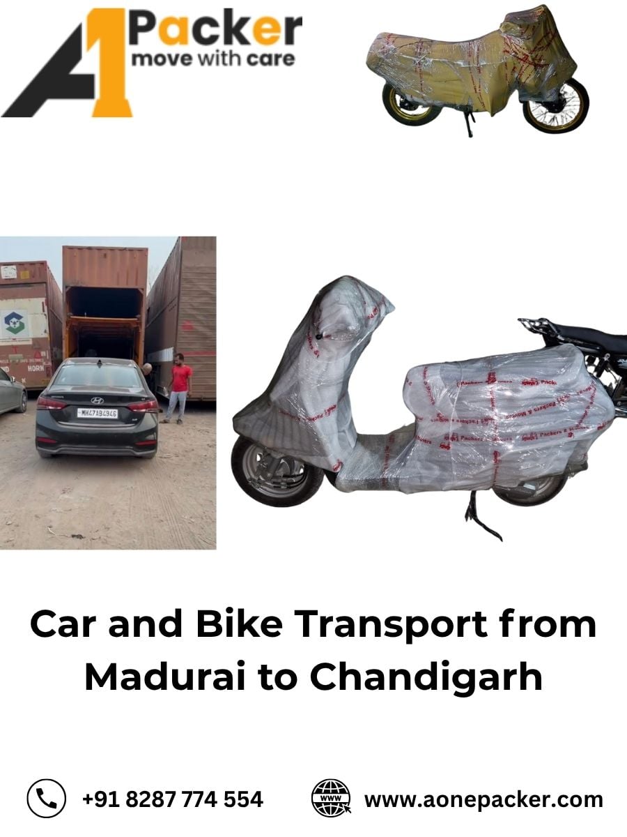 Car and Bike Transport from Madurai to Chandigarh