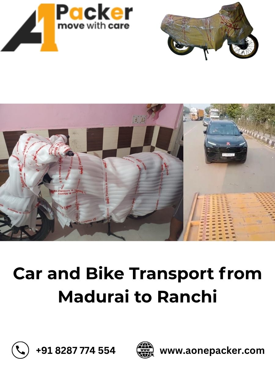 Car and Bike Transport from Madurai to Ranchi