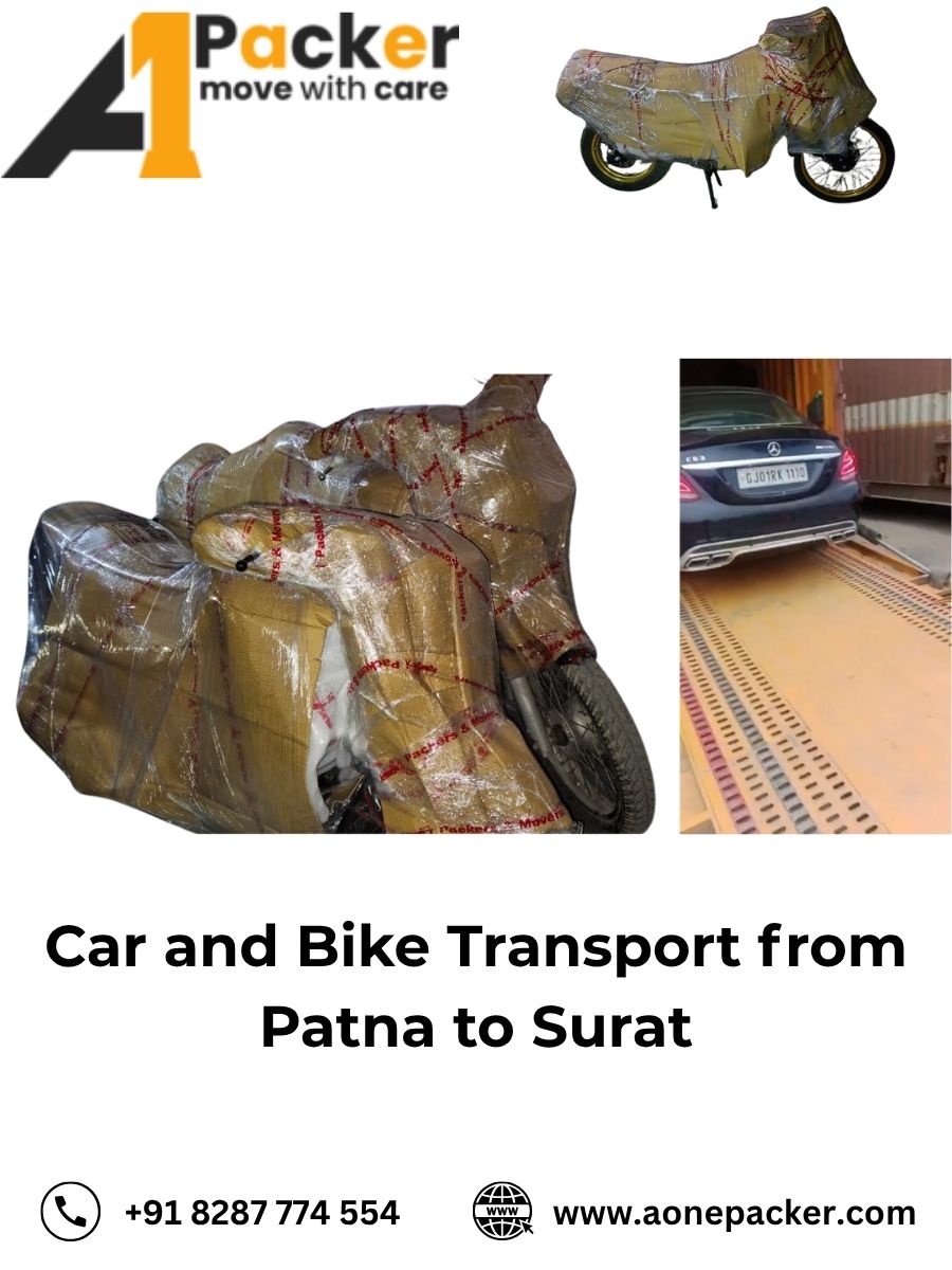 Car and Bike Transport from Patna to Surat