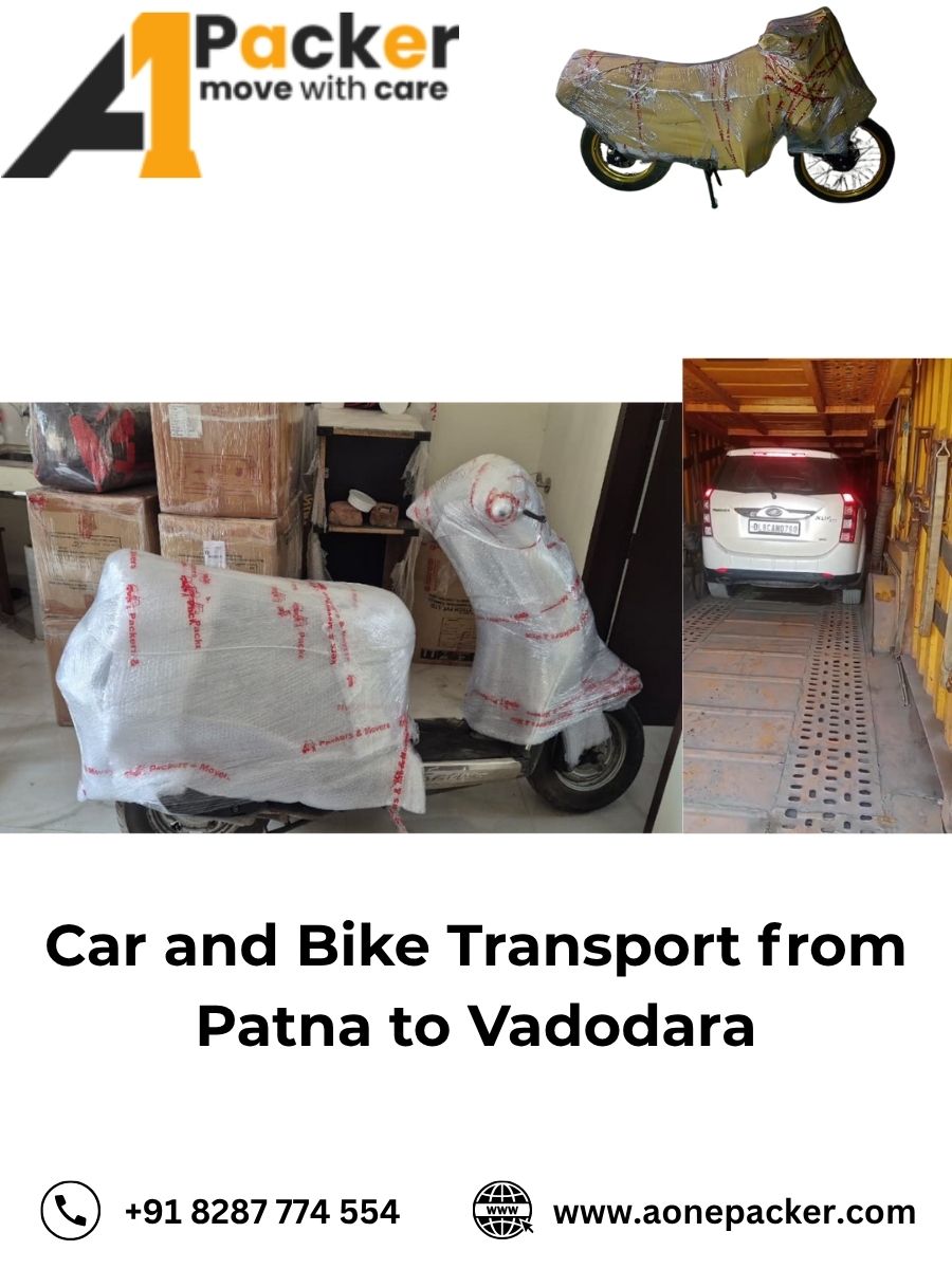 Car and Bike Transport from Patna to Vadodara