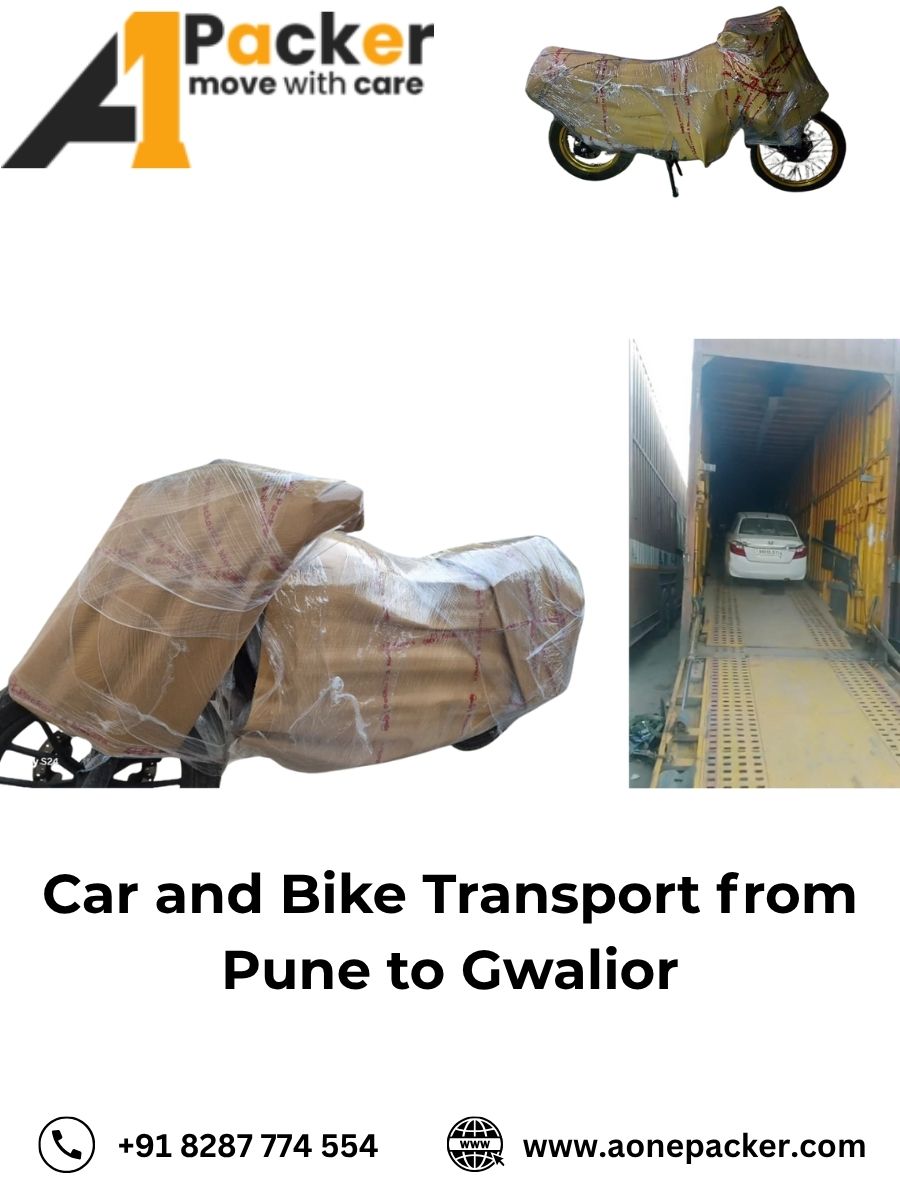 Car and Bike Transport from Pune to Gwalior