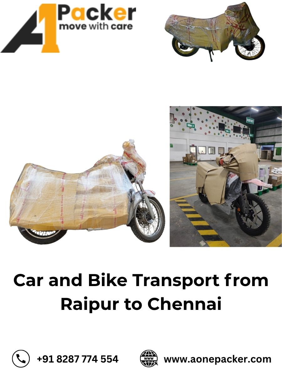 Car and Bike Transport from Raipur to Chennai