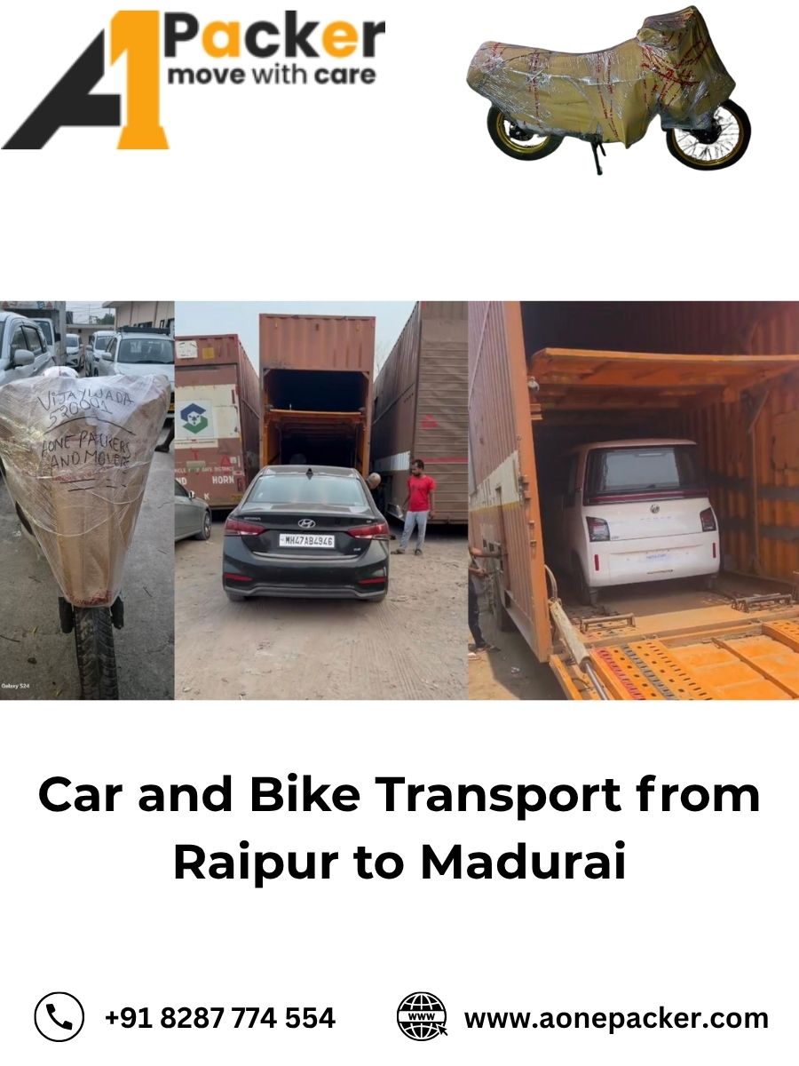 Car and Bike Transport from Raipur to Madurai