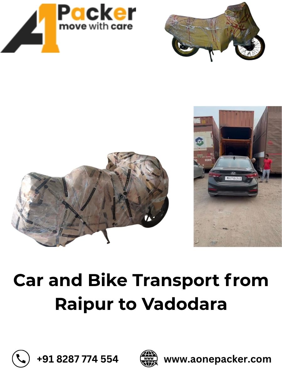 Car and Bike Transport from Raipur to Vadodara