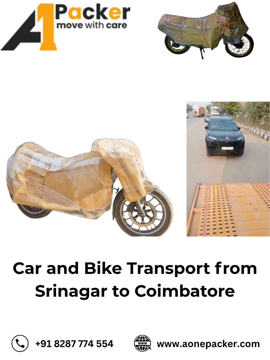 Car and Bike Transport from Srinagar to Coimbatore