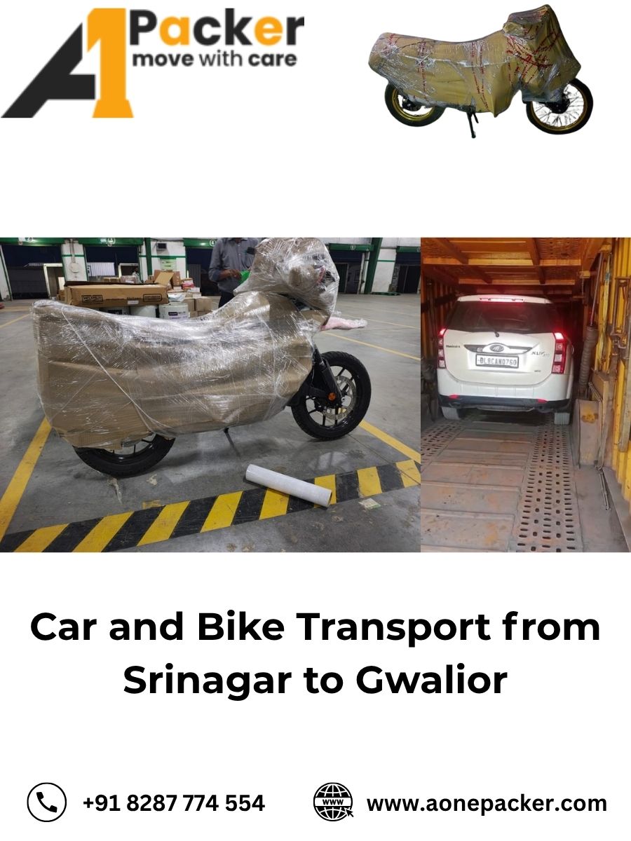 Car and Bike Transport from Srinagar to Gwalior