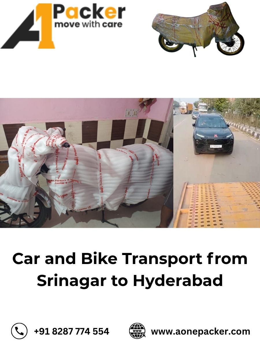 Car and Bike Transport from Srinagar to Hyderabad