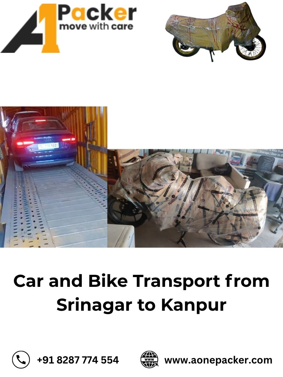 Car and Bike Transport from Srinagar to Kanpur